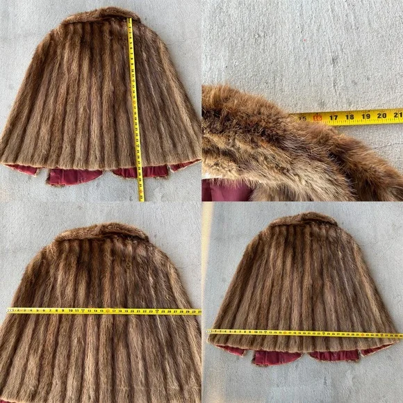 1940s‎ Mortons Washington DC Vintage Mink Fur Capelet Jacket Collar Brown - Picture 6 of 6
